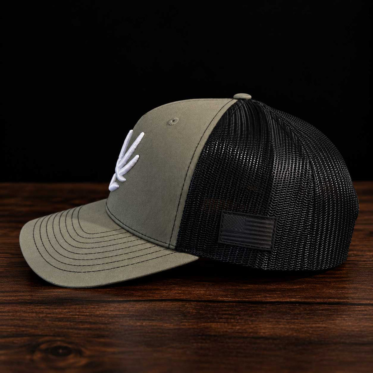 Shield Mark Trucker Hat - Loden/Black