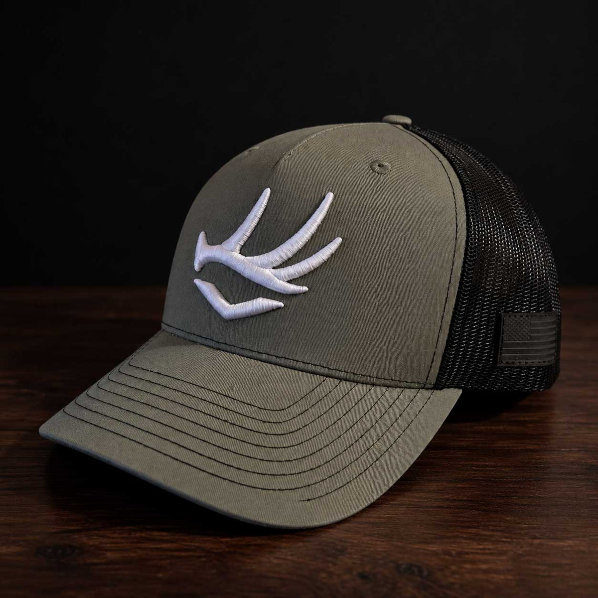 Shield Mark Trucker Hat - Loden/Black
